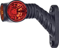 Gabaritinis žibintas LH LED, 0,7/1,4 W, 12-24 V, balta/oranžinė/raudona, 110x55x125 mm, 3 LED, Kramp