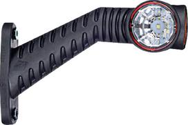 Gabaritinis žibintas LH LED, 0,7/1,4 W, 12/24 V, balta/oranžinė/raudona, 125x55x175 mm, 3 LED, Kramp