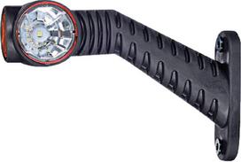 Gabaritinis žibintas RH LED, 0,7/1,4 W, 12/24 V, balta/oranžinė/raudona, 125x55x175 mm, 3 LED, Kramp