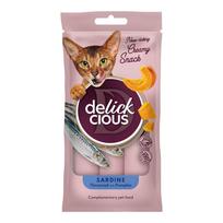 Delickcious Creamy Snack skanėstai su sardinėmis ir moliūgais katėms, 4x15 g