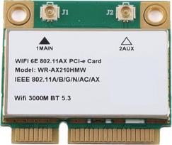 "Annadue AX210HMW" belaidžio ryšio kortelė, 5374M "Wi-Fi 6E" belaidžio ryšio modulis, išplečiamas iki vidinio 6GHz MU-MIMO trijų dažnių juostų tinklo kortelės su "Bluetooth 5.2", PCIE belaidžio tinklo kortelė nešiojamajam kompiuteriui