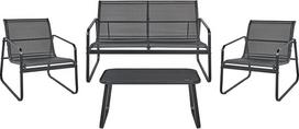 "Barrea Lounge Set" metalinis 4 vietų stalas Sodo sofa fotelis Juoda