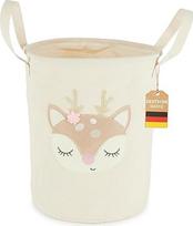 "Bieco" skalbinių krepšys "Baby Deer Ella" didelis saugojimo krepšys vaikams Medvilninis ir vandenį atstumiantis saugojimo krepšys Nursery Laundry Basket Vaikų kambario mergaičių žaislų krepšys