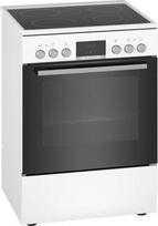 "Bosch" HKR39C220 "EcoClean Direct" elektrinė viryklė, valymo priemonė, 3D karšto oro kepimas 3 lygiuose, LED ekrano valdymas, išplečiama kepimo zona dideliems indams, balta, 4 serija, 60 cm pločio