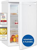 "Exquisit KS516-V-040D" šaldytuvas be šaldiklio, 126 litrų, 55 cm pločio, laisvai pastatomas, kompaktiškas, su temperatūros reguliatoriumi, LED apšvietimas, baltas