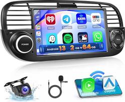 "Hikity" 2 + 64GB "Android" automobilinis radijas su navigacija, skirtas "Fiat 500" 2007-2015 m. Radijas Belaidis "Carplay Android" automobilis, 7 colių jutiklinio ekrano automobilinis radijas Palaiko "Bluetooth" WiFi "Mirror Link" FM RDS radijas atbulin