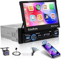"Hikity" belaidis "Carplay" 1 DIN automobilinis radijas, belaidis "Android" automobilinis "Bluetooth" automobilinis radijas su 7 colių ekranu, jutiklinis motorizuotas teleskopinis ekranas, automobilinis radijas su atbulinės eigos kamera, FM USB mikrofonas