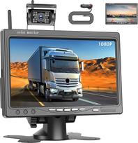 "Inefala" belaidė atbulinės eigos kamera su 7 colių HD IPS monitoriumi, valstybinio numerio ženklas IP69 vandeniui atspari automobilio atbulinės eigos kamera, skirta lengviesiems automobiliams, sunkvežimiams, visureigiams, furgonams