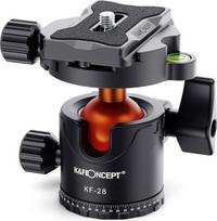 "K&F Concept Ball Head" trikojo galvutė, fotoaparato rutulinė galvutė su 1/4 colio greitojo nuėmimo plokštele ir Spirit Level, 10 kg apkrovos talpa, skirta trikojui, monopodui, fotoaparato slankmačiui, SLR fotoaparatui