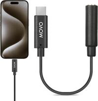 "Movo" 3,5 mm TRRS mikrofono adapterio kabelis su USB-C vyriškos lyties liežuvėliu, suderinamas su "Apple iPhone 15/16" ir vėlesniais modeliais, "iPad" išmaniaisiais telefonais ir planšetiniais kompiuteriais, optimizuotas mikrofonams ir profesionaliajam g