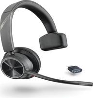 "Poly Voyager 4310 UC" (Plantronics) belaidės ausinės - vienos ausies "Bluetooth" ausinės su triukšmą slopinančiu mikrofonu - "Bluetooth" ryšys su kompiuteriu, kompiuteriu ir mobiliuoju telefonu - suderinamos su "Teams", "Zoom" ir kt.