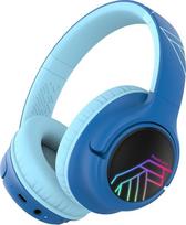 "PowerLocus Bobo" vaikiškos "Bluetooth" ausinės, ausinės per ausis su 74/85/94 dB garsumo riba, LED lemputėmis, belaidžiu ir "Aux" kabeliu, sulankstomos ausinės su mikrofonu mobiliajam telefonui, stalui ir kelionėms