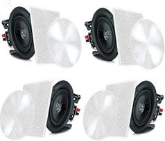 "Pyle" 16,5 cm 4 lubų garsiakalbis, 200 W įmontuotas garsiakalbis, "Bluetooth" lubų garsiakalbis, 4 kanalų stiprintuvas, sieninis garsiakalbis, dvipusis garsiakalbis, plokščias lubų garsiakalbis, keičiamos grotelės