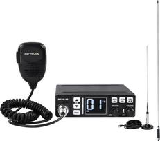 "Retevis" MB63 CB radijo stotelė, CB radijo stotelė su antena, LCD ekranas, AM/FM, VOX, SQ/ASQ, EMG CH9/19, CB rankinė radijo stotelė automobiliui (1 pakuotė, juoda)