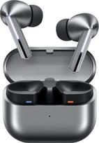"Samsung Galaxy Buds3 Pro" belaidės "Bluetooth" ausinės, aktyvus triukšmo slopinimas (ANC), prisitaikantis triukšmo slopinimas, 360 garsas, "Hi-Fi" garso ausinės, sidabrinės, su "Anymode" skaidriu dangteliu