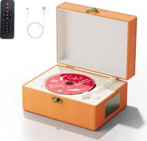 "Yintiny Time" muzikos dėžutė CD grotuvas su garsiakalbiais namams (oranžinė)