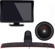 18 mm objektyvas Aukščiausios kokybės atbulinės eigos kamera + 4,3 colių TFT LCD ekrano monitorius Stabdžių žibintas Automobilio stogo atbulinės eigos kameros pakeitimas Viano Vito W639 Transporter 3 stabdžių žibintui 2003-2014 m.