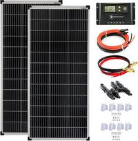 200 vatų 12 V saulės energijos rinkinys 20 A įkrovimo valdiklis Geltonas montavimo kampas Saulės sistema Salos sistema Saulės modulis 1200 mm
