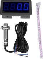 4 skaitmeniniai LED ekranai Tachometras RPM greičio matuoklio skydas Indukcinis salės efekto jutiklis NPN artumo jungiklis Raudona / mėlyna (mėlyna)