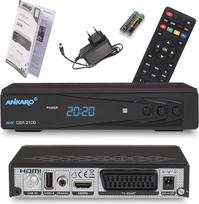 ANKARO DSR 2100 Skaitmeninis Full HD 1080p palydovinis imtuvas juodos spalvos su USB medijos grotuvu, įrašymo funkcija ir laiko keitimu / HDMI / SCART / LED ekranas / 12 V maitinimo šaltinis Idealiai tinka stovyklavimui