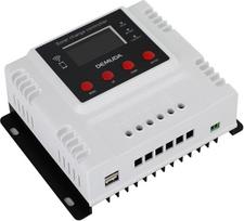 Areyourshop Saulės energijos įkrovos valdiklis, 40A PWM saulės kolektorių valdiklis 12V/24V/48V PV valdiklis su WiFi monitoriaus funkcija PWM LCD valdiklis, skirtas PO4 švino rūgšties gelio akumuliatoriui