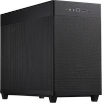 ASUS Prime AP201 MicroATX kompiuterio korpusas (33 litrų talpos, palaiko 360 mm aušintuvus, iki 338 mm ilgio vaizdo plokštės, tinklelio dizainas oro srautui padidinti, C tipo USB priekiniame skydelyje, nuimami šoniniai skydeliai) Juodas