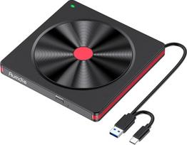 Aumdie išorinis DVD CD diskas, USB 3.0 ir C tipo nešiojamasis CD DVD +/-RW įrašymo įrenginys Optiniai diskai CD ROM/DVD diskas Išorinis diskas, skirtas nešiojamiesiems kompiuteriams MacBook Windows 11/10/8.1/7 Linux/Mac