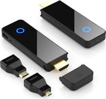BEQOOL belaidis HDMI siųstuvas ir imtuvas - 4K dekodavimo 1080P 60Hz išvestis, dviejų dažnių 2,4/5GHz, 98FT, vaizdo ir garso transliacijos iš nešiojamojo kompiuterio, kompiuterio, STB, fotoaparato į televizorių, projektorių, monitorių (juodas)