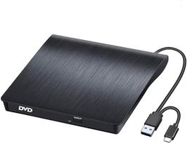 BEVA Išorinis CD DVD įrenginys USB 3.0 Type-C, CD DVD įrašymo įrenginys, nešiojamasis, DVD optinis įrenginys, DVD perrašymo įrenginys, DVD/CD-RW skaitytuvas, skirtas nešiojamajam kompiuteriui, staliniam kompiuteriui, "Windows 7/8/10/11 Linux Vista", "Mac