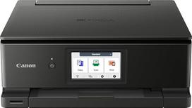 Canon PIXMA TS8750 Multifunktionsdrucker 3in1 (Tintenstrahl,Drucken, Kopieren, Scannen, A4, 10,8 cm Touch LCD, WLAN, Duplexdruck, 2 Papierzuführungen, 2 x 100 Blatt, 6 atskiri atspalviai) schwarz