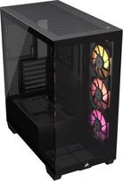 CORSAIR iCUE LINK 3500X RGB Mid-Tower ATX kompiuterio korpusas - grūdintas panoraminis stiklas - suderinama su atvirkštinio jungimo pagrindine plokšte - 3x CORSAIR iCUE LINK RX120 RGB ventiliatoriai - juoda