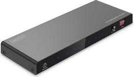 DIGITUS DS-55340 HDMI skirstytuvas 1x4 - Įėjimas: 1 prievadas / išėjimas: HDCP 2.3 ir HDMI 2.1 - HDR, Deep Color, EDID perjungiklis - Toslink, stereo (3,5 mm)