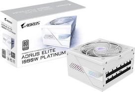GIGABYTE "Aorus Elite P1000W Ice" ledo maitinimo šaltinis - PCIe 5.0, "80 Plus Platinum", visiškai modulinės konstrukcijos, 120 mm ventiliatorius, suderinamas su ATX 3.0, ES kištukas