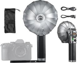 GODOX Lux Master Retro fotoaparato blykstė GN25 6000 K 300 K 2.4G belaidžio sinchronizavimo TTL automobilinė blykstė su jutiklinio ekrano sukamąja blykstės galvute, suderinama su "Sony Canon Fuji Nikon Panasonic Olympus