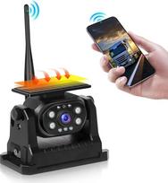 Hodozzy Belaidė saulės atbulinės eigos kamera, stabili "WiFi", 1080P atbulinės eigos kamera, atspari vandeniui, įkraunama saulės energija, magnetinis pagrindas, naktinis matymas, atbulinės eigos pagalbos įkraunama kamera Saulės atbulinės eigos kamera Auto
