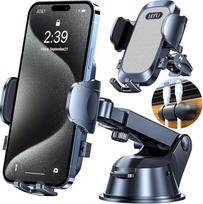 HTU mobiliojo telefono laikiklis automobiliui [patobulintas "Super Suction & Stable"] Laisvų rankų įrangos laikiklis automobiliui prietaisų skydelio priekinio stiklo oro ventiliacijos įtaisas "iPhone 14 13 Pro Max" "Samsung", pilkas