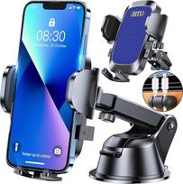 HTU 【2024 Karinės klasės 4-in-1 mobiliojo telefono laikiklis automobilyje【Strong Suction Cup & Clip】360° pasukamas universalus automobilinis laikiklis iPhone 15 Pro Max 14 13 12 11 Samsung Galaxy S24 S23 S22 ir kt., tamsiai mėlynas