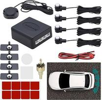 KAOLALI Automobilio parkavimo pagalba, 4 galiniai jutikliai, universalūs automobilio parkavimo jutikliai, atbulinės eigos parkavimo pagalbos parkavimo sistema, garso signalas, skirtas automobiliui, baltos spalvos