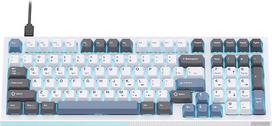 KEMOVE K98SE mechaninė žaidimų klaviatūra, 98 klavišų LED apšviesta kompiuterio klaviatūra, 96 % QWERTY JAV išdėstymas, laidinė klaviatūra, iš anksto sutepti raudoni jungikliai
