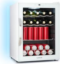 Klarstein Coachella 60 Getränkekekühlschrank - 60 L Getränkekühler mit WLAN, Glastür, LED-Innenbeleleuchtung, 3-18 °C, 7 Lichtfarben, 3 Metallablagen, Energieeffizienz E, Weiß