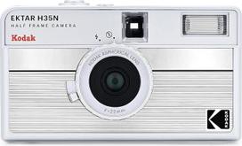 KODAK EKTAR H35N 35 mm pusės formato juostinis fotoaparatas su daugkartinio naudojimo lemputės žvaigždės filtru dengtu objektyvu (juosta ir akumuliatorius neįtraukti) (sidabrinės spalvos)