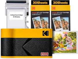 KODAK Mini 2 ERA 4PASS mobilusis nuotraukų spausdintuvas (5,3 x 8,6 cm) + 8 lapai + 60 lapų kasetė, geltonos spalvos