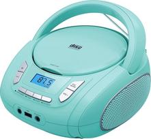 Kompaktiškas radijo kompaktinių diskų grotuvas su "Bluetooth", FM radiju, USB, AUX, ausinių lizdu, suderinamas su CD-R/RW ir MP3 kompaktiniais diskais, nešiojamasis "Boombox" (žalias)