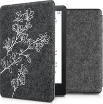kwmobile dėklas, suderinamas su "Amazon Kindle Paperwhite" (11th Gen - 2021) - Veltinio audinio apsauginis elektroninės skaityklės dėklas - Magnolia White Dark Grey