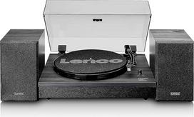Lenco LS-300 - Hi-Fi patefonas su "Bluetooth" - Su išoriniais garsiakalbiais 2 x 10 W RMS - Diržinė pavara - Automatinis sustabdymas - MDF korpusas - Juodas