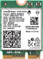 MQUPIN Belaidžio tinklo kortelė Dviejų juostų AX201NGW 2,4Gbps 802.11ax belaidžio ryšio "Intel AX201 WiFi" kortelė Bluetooth 5.0 "Windows 10", 64 bitų, "Google Chrome OS", "Linux" (5.2 branduolio sistemos viršuje)