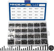 NINDEJIN 720 vienetų nešiojamojo kompiuterio varžtų rinkinys, plokščia galvutė Phillips Mini varžtai M1.4 M1.7 M2 M2.5 M3 Juodas kompiuterio varžtų rinkinys Kompiuterio varžtai, skirti taisyti Gateway Sony nešiojamojo kompiuterio pagrindinę plokštę Klavia