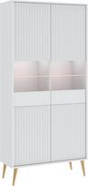 Oggi Celbi Vitrina Keturios durys Balta 193 x 91 x 40 cm Lentyna 16 mm laminato plokštė 10 lentynų Blizgi