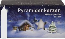 OLShop AG "Ebersbacher" Piramidės žvakės Mažos baltos (skersmuo x aukštis) 14 x 74 mm Pakuotė 600 vnt.