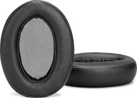 Pakaitiniai ausų įdėklai WH-H910N, suderinami su "Sony" WH-910N H.Ear on 3 belaidėmis ausinėmis, juodi, aukštos kokybės baltyminė oda, didelio tankio putos, didelis komfortas